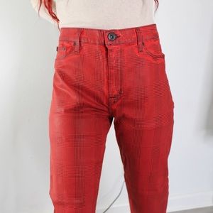 HUDSON PANTS RED PLAID